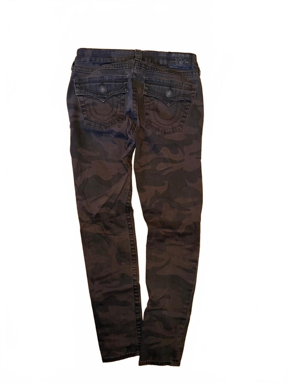 True Religion Camo Pants Black Brown Skinny Jeans Size 29